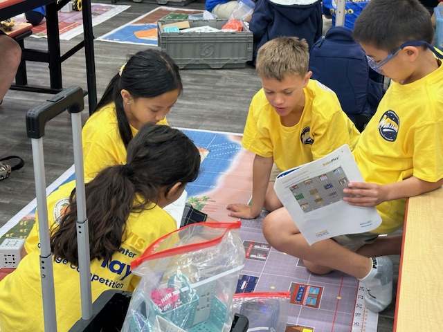 students working on their robot