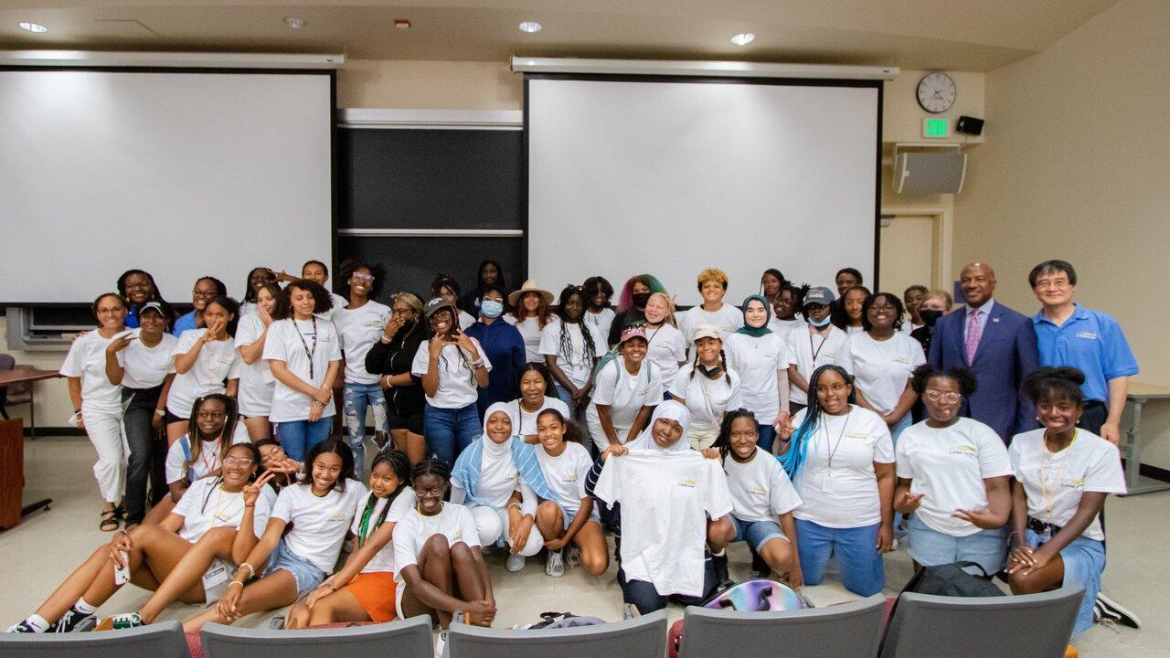 Ujima girls participating in the Inaugural Ujima Day event at UC Davis