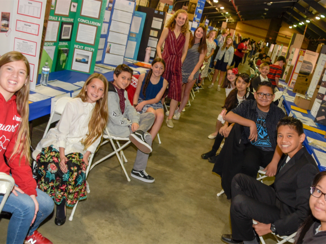 Students at Victor Valley Union Highschool District Science Fair