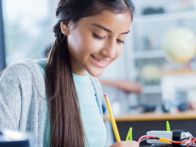 Girl doing math